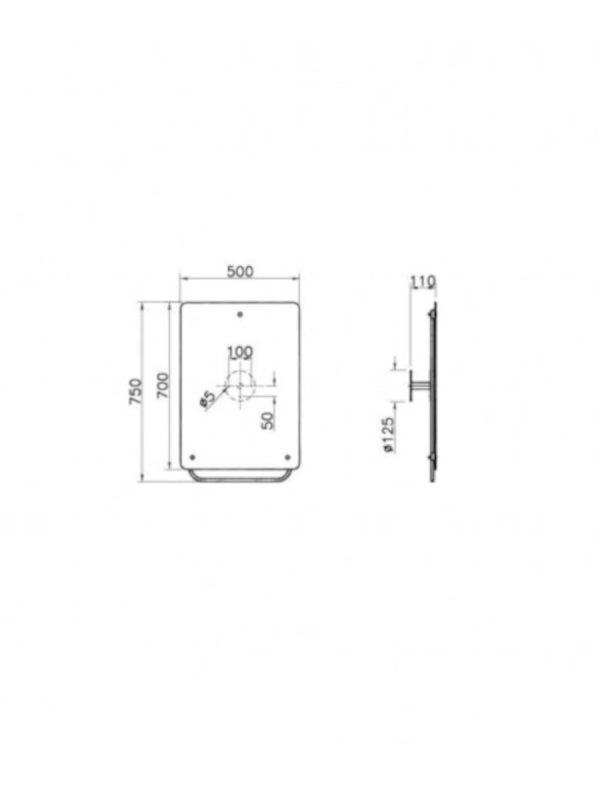 Ogledalo Vitra 320-113 50x75cm sa regulacijom nagiba, za osobe sa posebnim potrebama - Slika 3