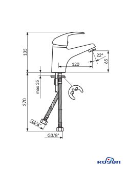 Baterija za lavabo King J301001 1
