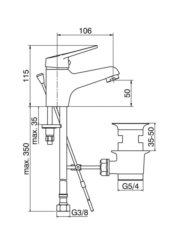 Baterija za lavabo Veneto 8112 1