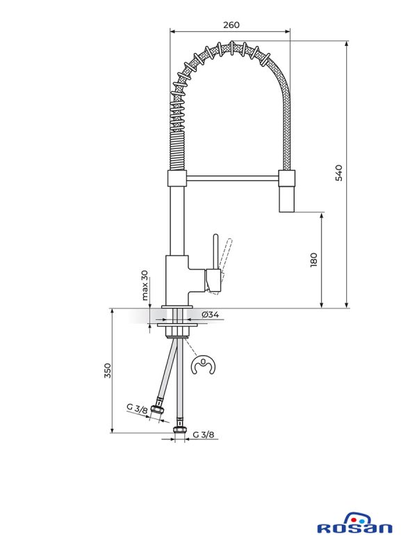 Baterija za sudoperu Zerro JZ38801 Rosan 1