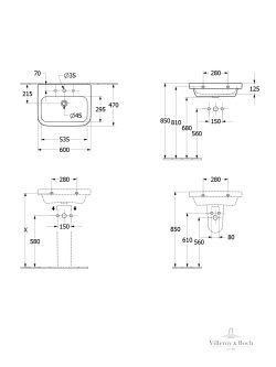 Lavabo 60x47 Arhitectura VILLEROY&BOCH 41886001 1