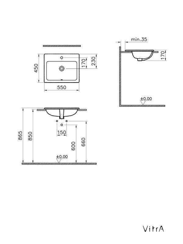 Lavabo za kupatilo S20 VITRA 5465B003-0001 1