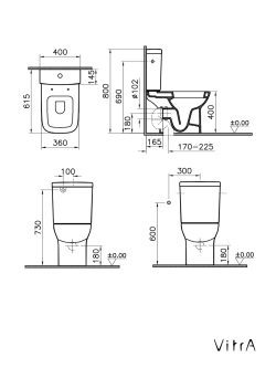 Monoblok s20 sa wc daskom Vitra-5513L003-0075 1