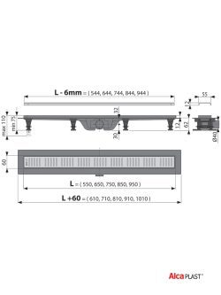 Tuš kanalica Alca Plast APZ10 550 1