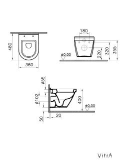 Wc šolja konzolna S50 Compact VITRA 5320L003-0075 1