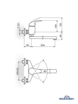Baterija za lavabo Rosan King J321030-2