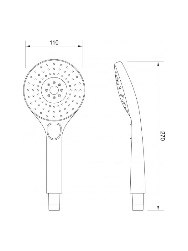 Tuš ručica sa 3 funkcije narandžasta C-05-5208 Concept - Slika 2