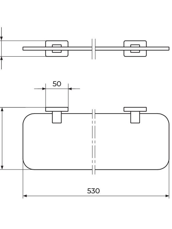Etažer stakleni Quadro JQ904 Rosan - Slika 2