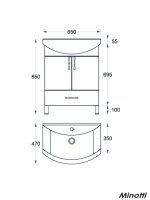 Lavabo sa ormarićem Uni 65 Minotti -1