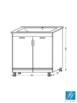 Lavabo sa ormarićem 62cm Sydney Linni-2
