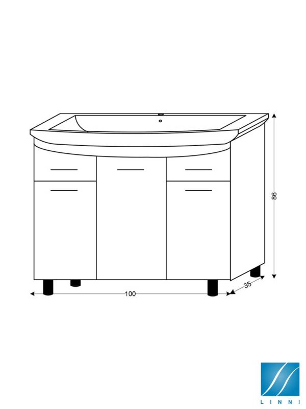 Lavabo sa ormarićem 100cm Vegas Linni-2