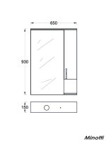 Ogledalo sa ormarićem UNI 65cm MINOTTI -1
