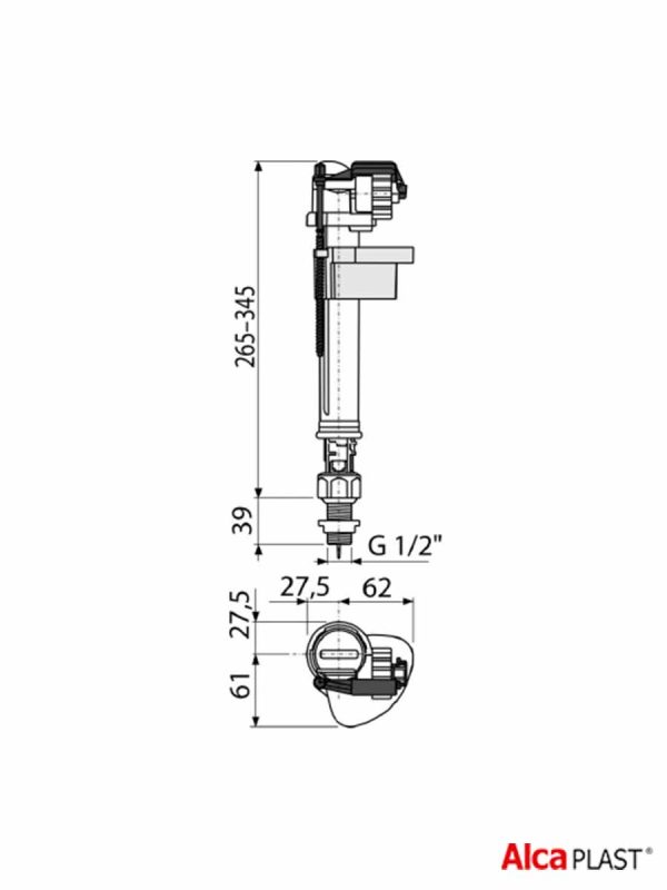 Plovak (vertikalni) 1/2" mesingani ulaz-2