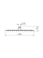 Tuš ruža PTRUSP13 Rosan 300x300mm - Slika 2
