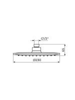 Tuš ruža za usponski tuš PTRUSP3 Rosan 230mm - Slika 2