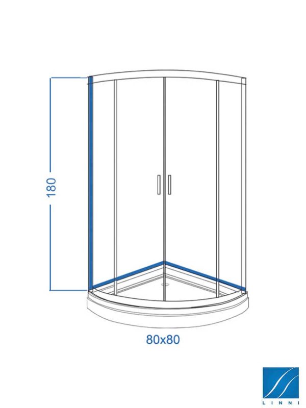 Tuš kabina Linni classic R80x180cm-1