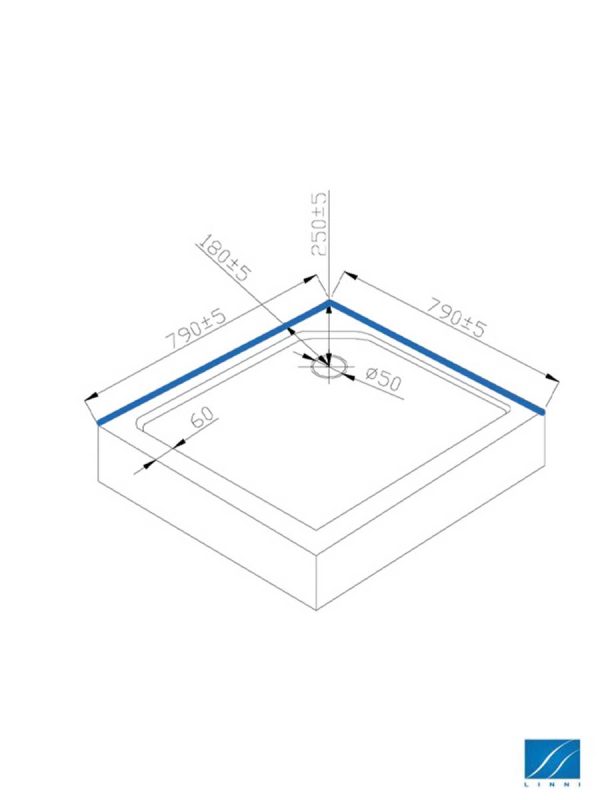 Tuš kada 80x80 Classic Linni-2