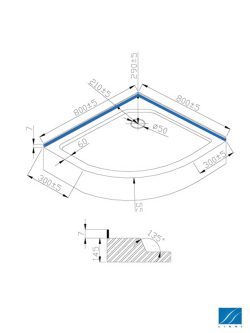 Tuš kada R80x13.5cm Classic Linni-2