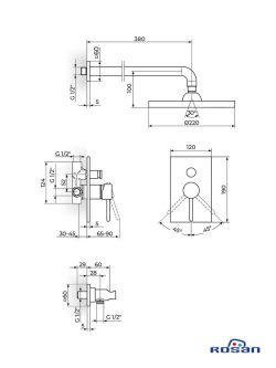 Rosan uzidna baterija ručni tuš Zerro-JZ31601-2