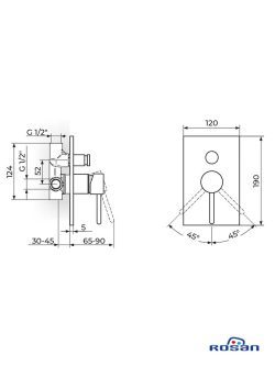 Zerro-JZ31901 Ugradna baterija za tuš-kadu Rosan-2