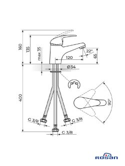 Baterija za lavabo J301003 Rosan King-2