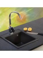 Metalac granitna usadna sudopera xQuadro crna Ø90 40x50cm - Slika 2