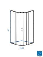 Tuš kabina Ideal-9022 Linni R90x195-1