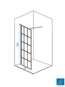 Fiksni tuš paravan Linni Elegance-Black 70x200cm-1