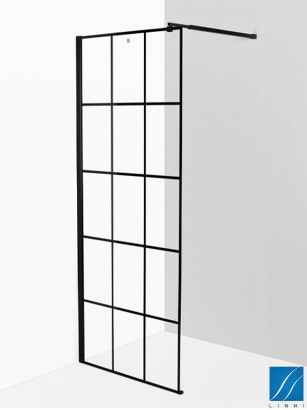 Fiksni tuš paravan Linni Elegance-Black 90x200cm-3