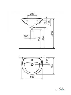 Lavabo za kupatilo Jika Pro 55cm 1