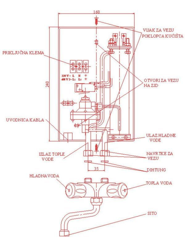 Protočni bojler PGV 4,5kW VM TERMIL