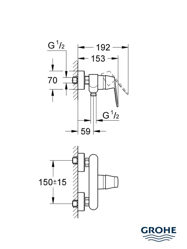 Baterija za tus kadu EuroSmart Cosmopolitan 32837000 1
