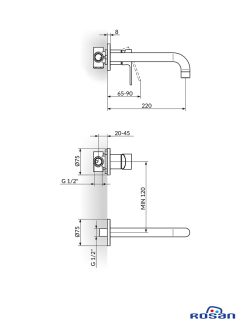 Baterija za lavabo uzidna S2 231402 1