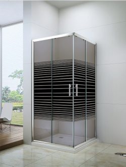 Tuš kabina 90x90x185cm braon staklo-pruge 6005-2