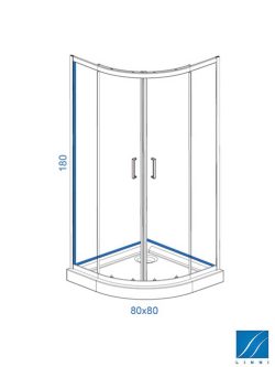 Tuš kabina R80x180 Standard Linni 4mm-1
