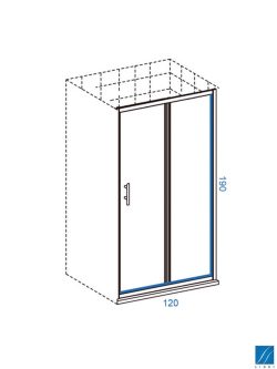 Tuš paravan 120x190 sa vratima 5mm staklo-1