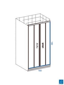 Tuš paravan 160x190 sa vratima 5mm-staklo-1