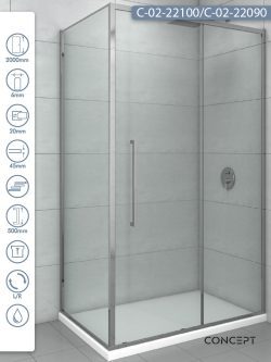 Tuš kabina C-02-22100/C-02-22090 100x90x200cm Concept Devon