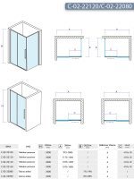 Tuš kabina C-02-22120/C-02-22080 120x80x200cm Concept Devon 2
