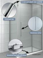 Tuš kabina C-02-22120/C-02-22090 120x90x200cm Concept Devon 1