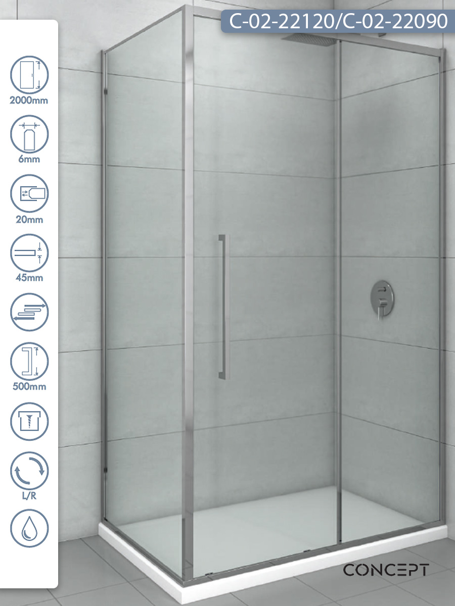 Tus-kabina-C-02-22120-C-02-22090-120x90x200cm-Concept-Devon Tuš kabina C-02-22120/C-02-22090 120x90x200cm Concept Devon