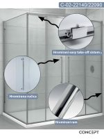 Tuš kabina 140x90cm Concept Devon-2