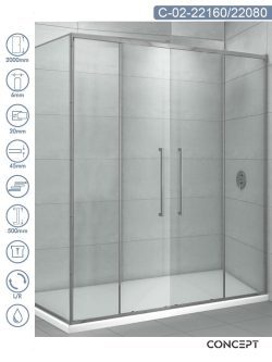 Tuš kabina 160x80cm Concept Devon