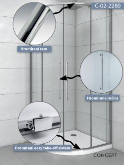 Tuš kabina C-02-2280 R80x200 Concept Devon 1