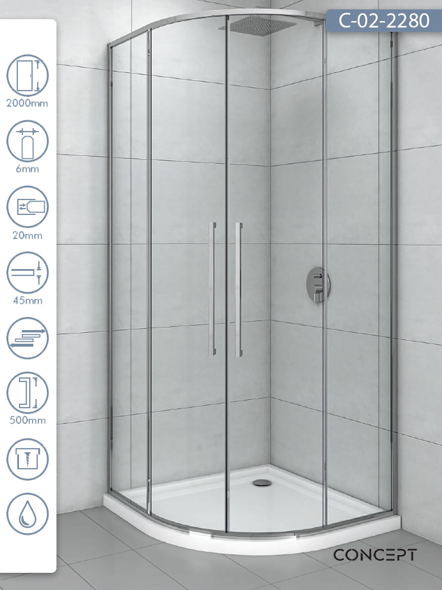 Tus-kabina-C-02-2280-R80x200-Concept-Devon Tuš kabina C-02-2280 R80x200 Concept Devon