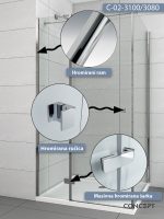 Tuš kabina C-02-3100/3080 100x80x1950cm Concept Fonte 1