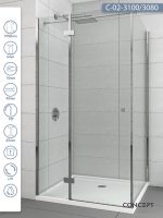 Tuš kabina C-02-3100/3080 100x80x1950cm Concept Fonte