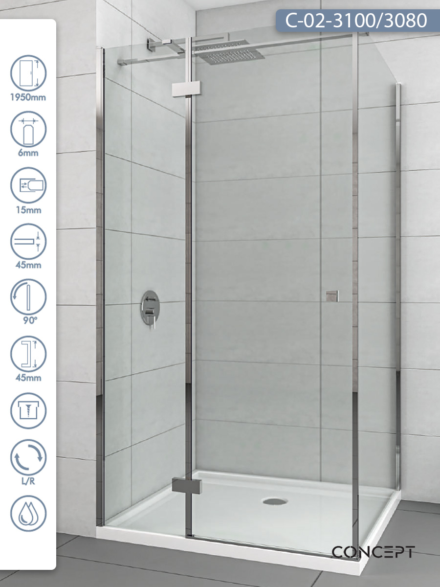 Tus-kabina-C-02-3100-3080-100x80x1950cm-Concept-Fonte Tuš kabina C-02-3100/3080 100x80x1950cm Concept Fonte