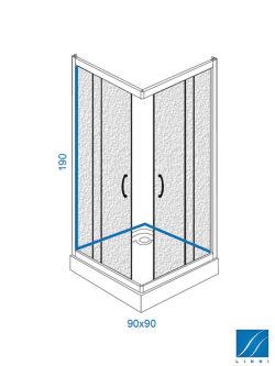 Tuš kabina 90x90x190 K90 CHINCHILLA LINNI-5mm-1
