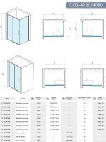 Tuš kabina C-02-4120/4080 120x80x195cm Concept Atlas 2